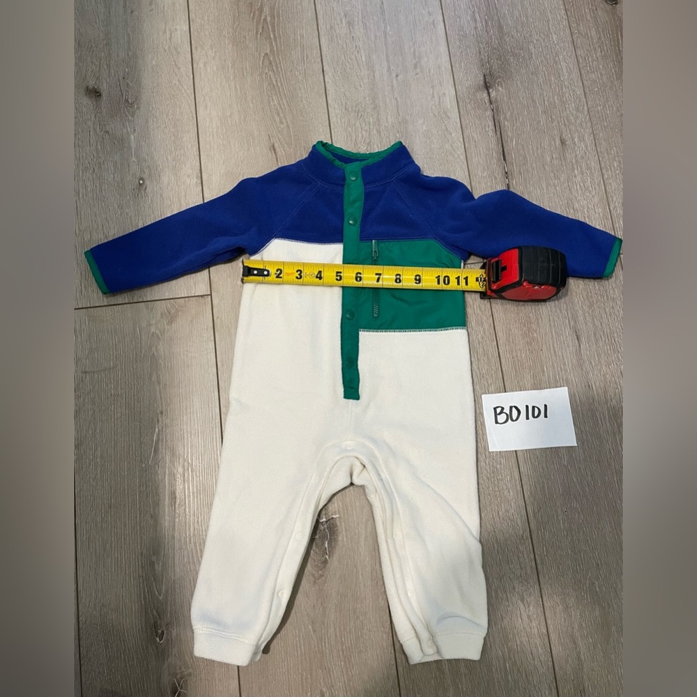 Multi Color Microfleece Button-Front Color-Block One-Piece Baby Infant 18-24 Mon - Picture 6 of 6